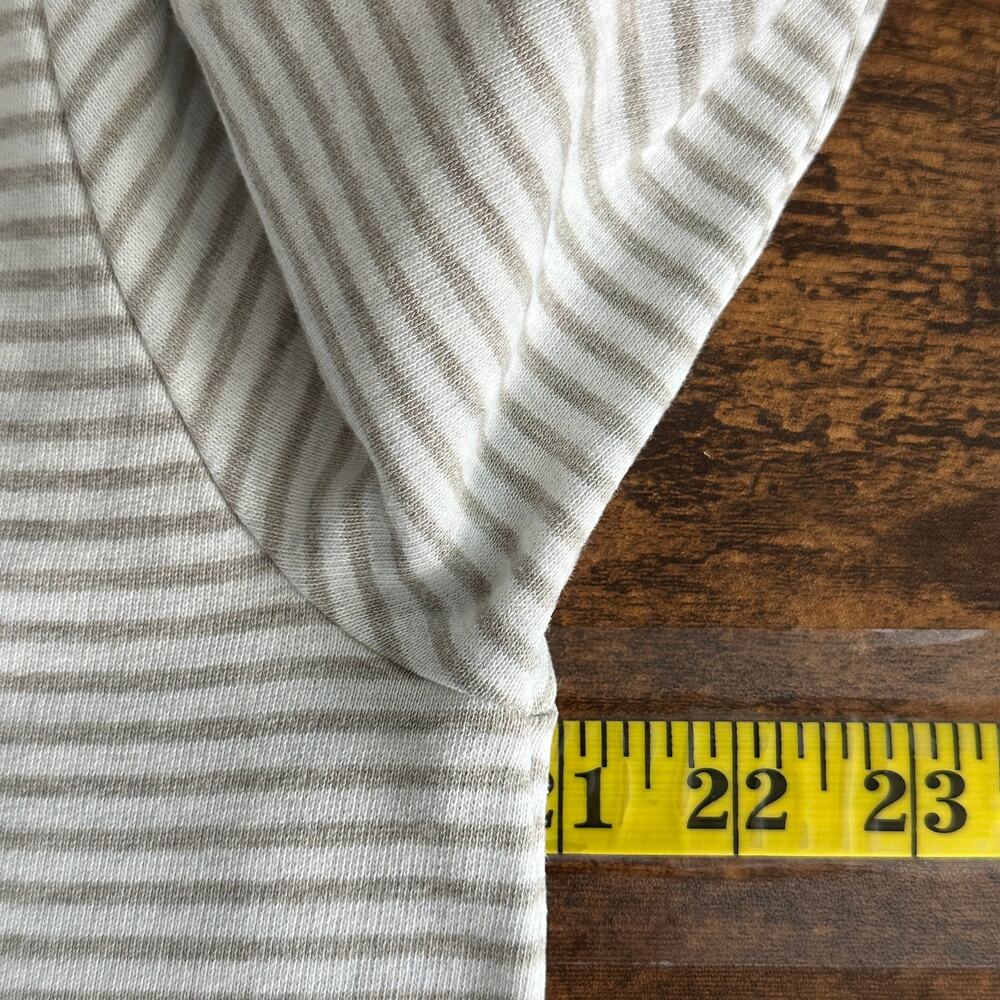 COS Crewneck Pullover 100 Cotton Sweatshirt Size Large Gray Beige Stripe VGUC - Picture 3 of 9
